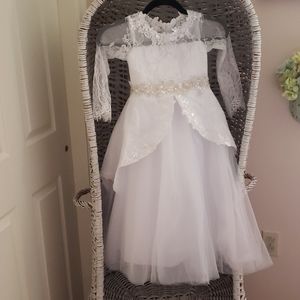 White Beaded Lace Dress